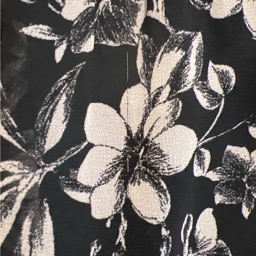 Just Taylor Sleeveless Mock Neck Smocked Floral Print A-line Chiffon Dress, Sz14 - Picture 14 of 15